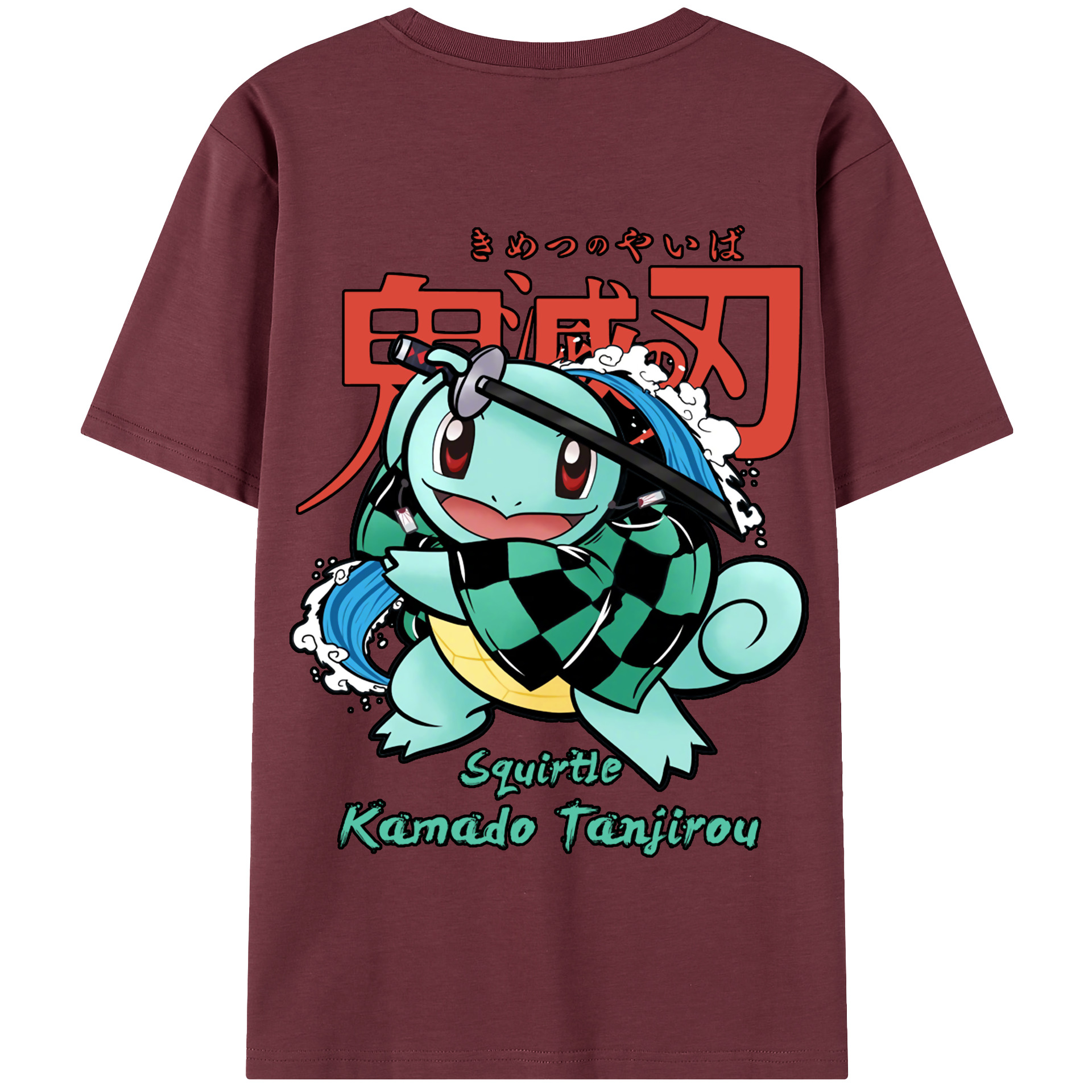 （画像用） 鬼滅の刃 竈門 炭治郎／かまど たんじろう Kamado Tanjirou 綿100％半袖Tシャツ（背面プリント）
